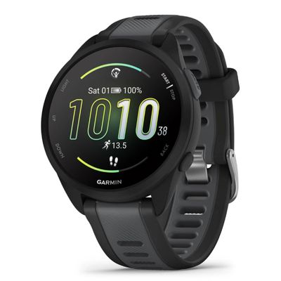 GARMIN Forerunner 165 GPS สมาร์ทวอทช์ (43mm., ตัวเรือนสี Black/Slate Gray, สายสี Black/Slate Gray)